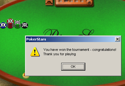 You have won the tournament - congratulations! Thank you for playing.