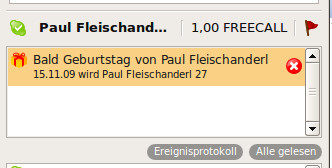 Meine Geburtstagsmeldung von Skype